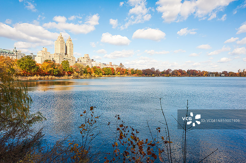 中央公园水库与上西区背景图片素材