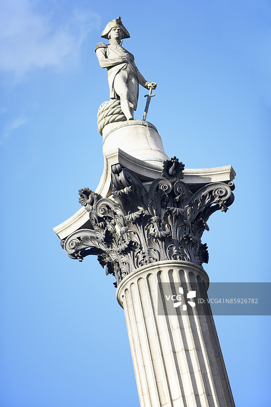伦敦特拉法加广场的纳尔逊纪念柱图片素材