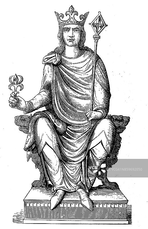 法兰西国王菲利普·奥古斯都雕像（13世纪，1882-1884年）图片素材