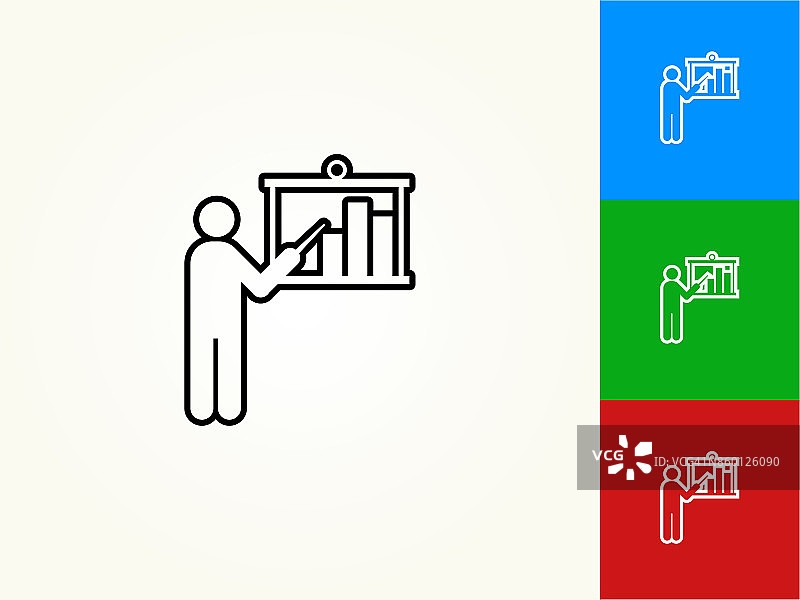 演示图表黑色笔画线性图标图片素材