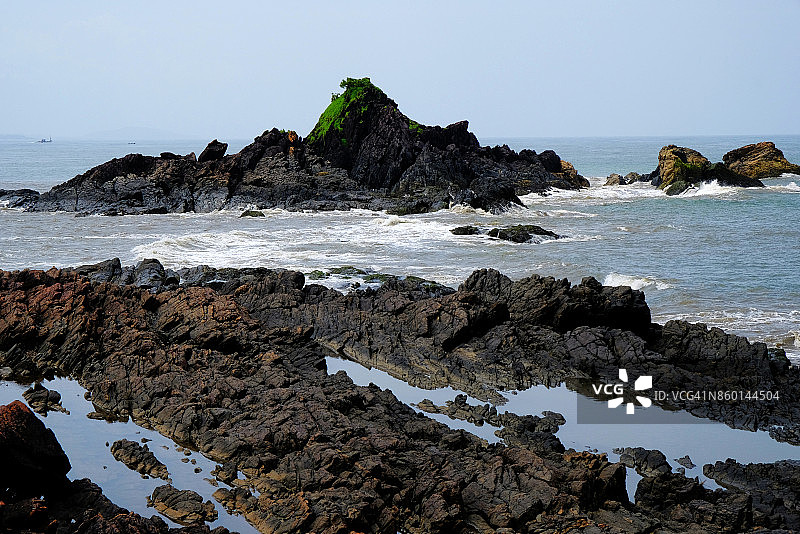 卡纳塔克邦戈卡纳的奥姆海滩，印度图片素材