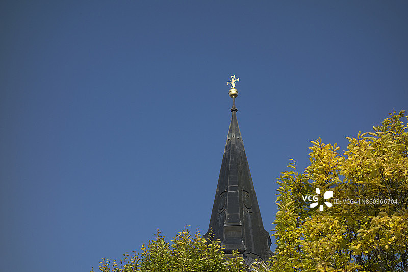 2017年奥地利萨尔茨堡地区马特西村天主教堂景观图片素材