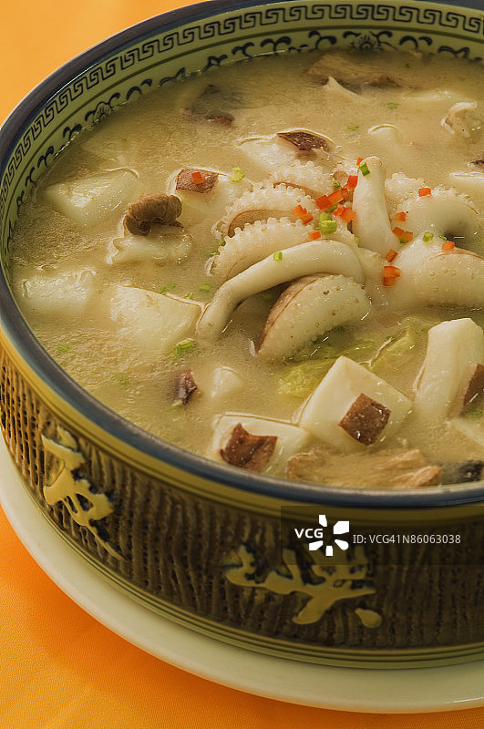 中式鱿鱼汤图片素材