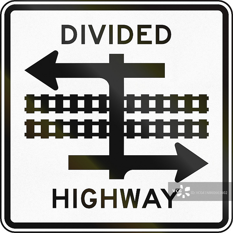 美国MUTCD公路标志：分隔高速公路图片素材