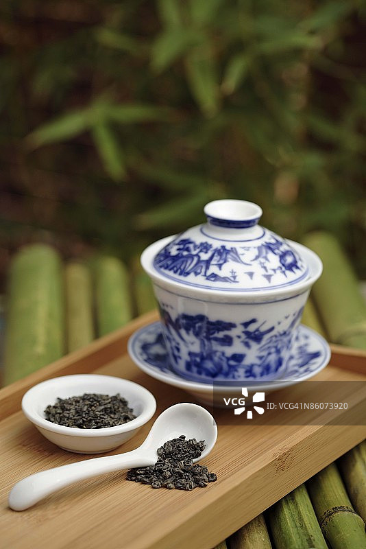 绿茶与亚洲茶杯图片素材