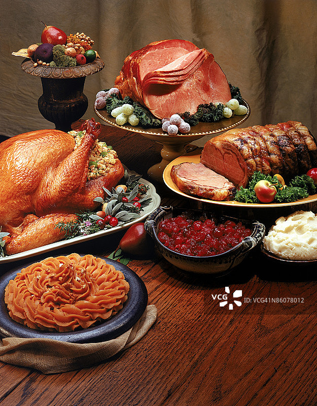 节日肉类与配菜图片素材