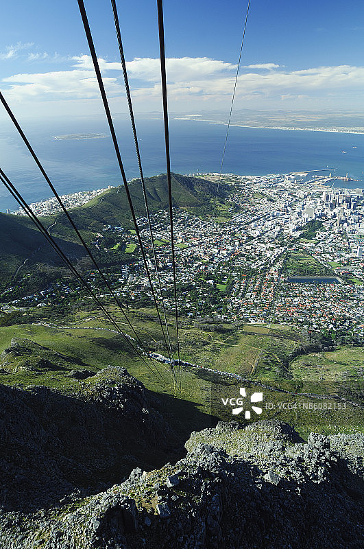 南非开普敦上空的缆车图片素材