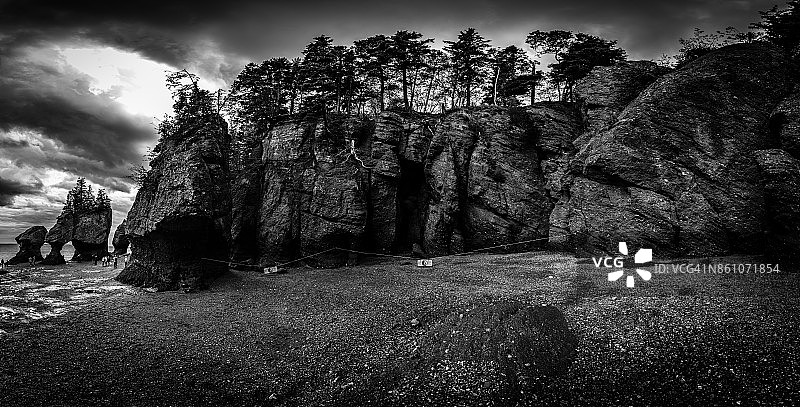 加拿大新不伦瑞克省霍普韦尔岩图片素材