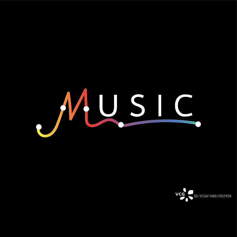 音乐Logo概念声波，音频技术，抽象形状图片素材