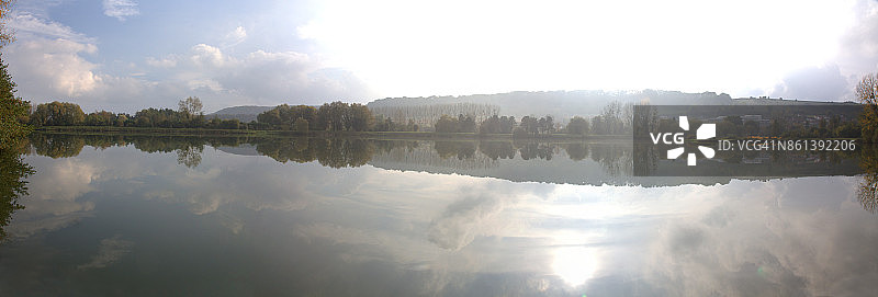 湖泊全景照片图片素材