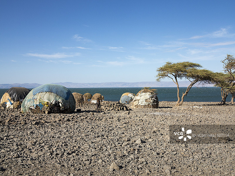 图尔卡纳湖的埃尔莫洛小屋图片素材