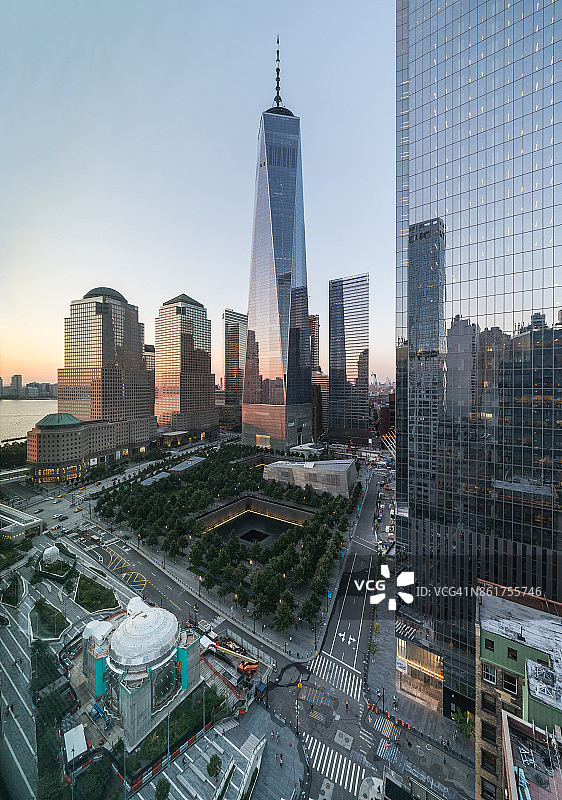 世界贸易中心和9/11纪念馆的航拍 - 纽约图片素材