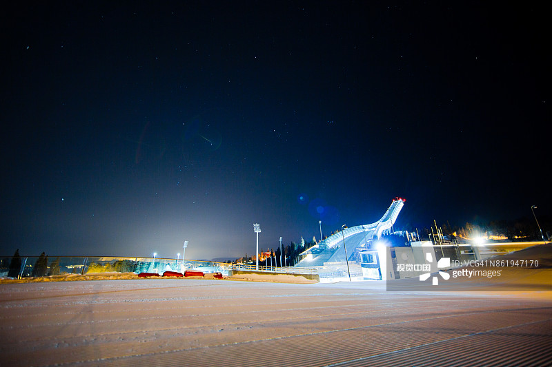 挪威霍尔门科伦滑雪场雪面图片素材