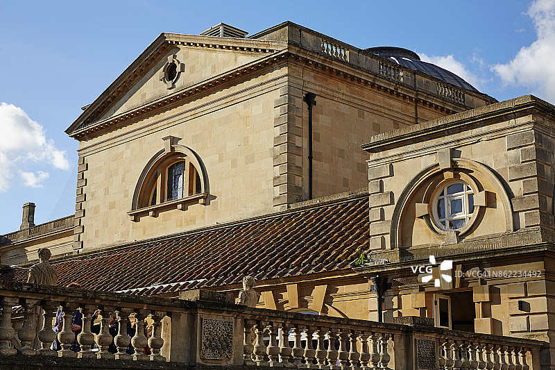 英国巴斯水疗中心的罗马浴场遗址图片素材