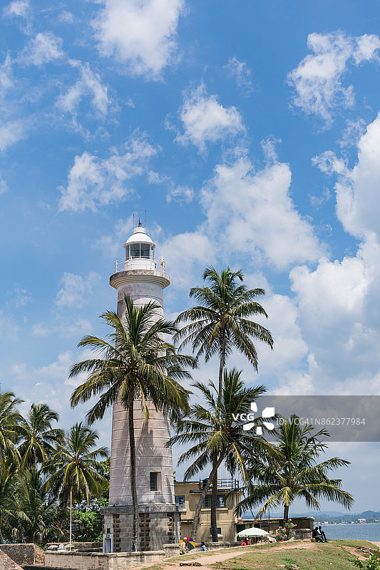 斯里兰卡加勒堡城墙上的加勒灯塔图片素材