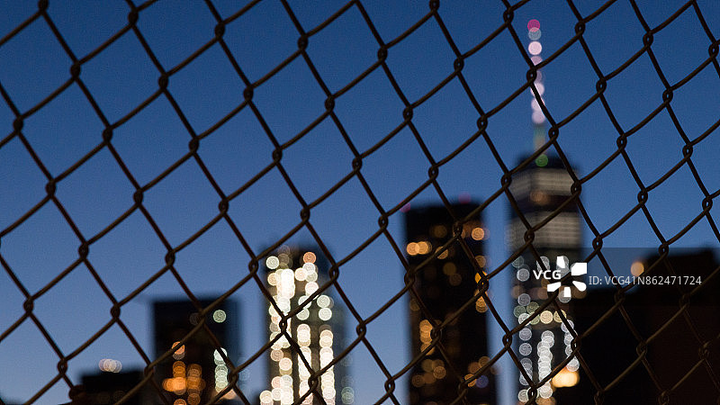 曼哈顿大桥上的步道图片素材