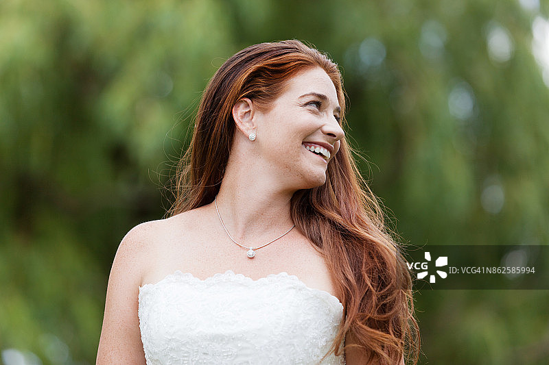 科罗拉多夏季婚礼系列红发新娘图片素材