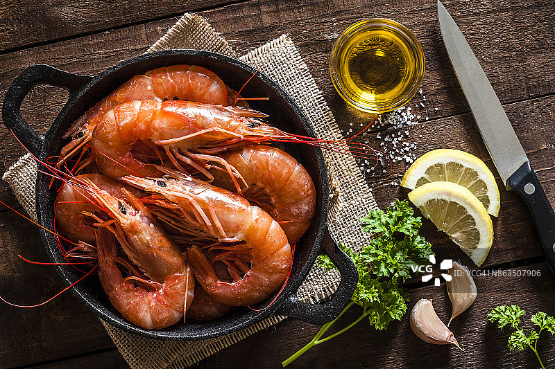 铁锅烤虎虾图片素材