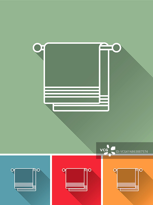 扁平风格酒店毛巾图标图片素材