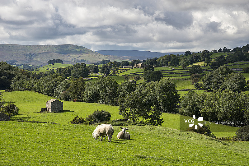 英格兰北约克郡文斯利代尔美丽的乡村风光图片素材