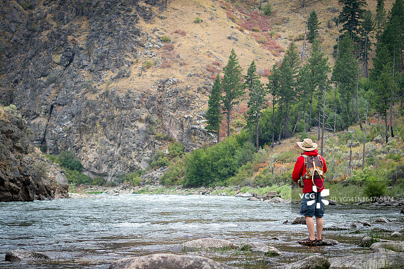 爱达荷州萨蒙河中岔图片素材