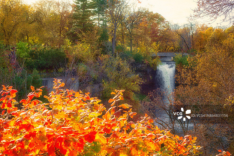 米尼哈哈公园瀑布图片素材