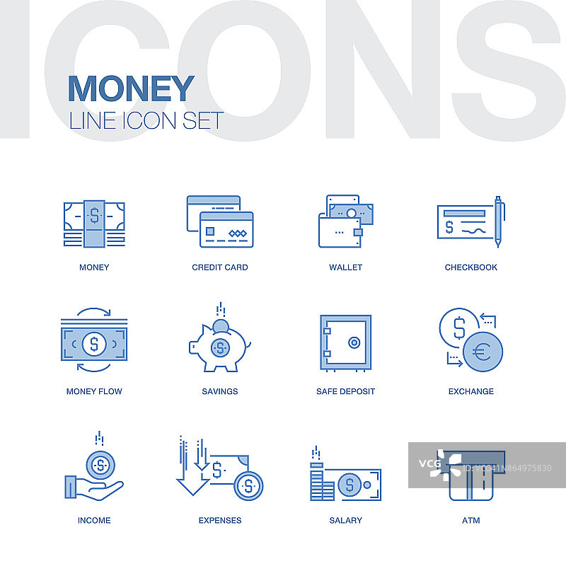 货币线性图标图片素材