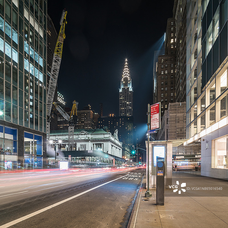 纽约第42街夜景图片素材