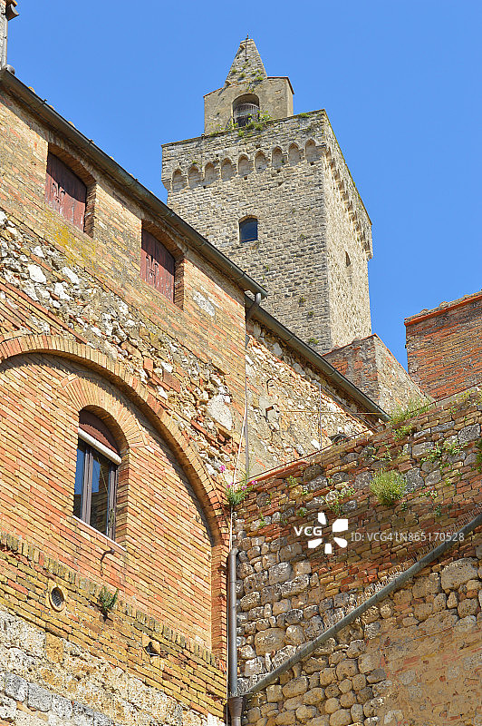 圣吉米尼亚诺的格罗萨塔及建筑细节图片素材