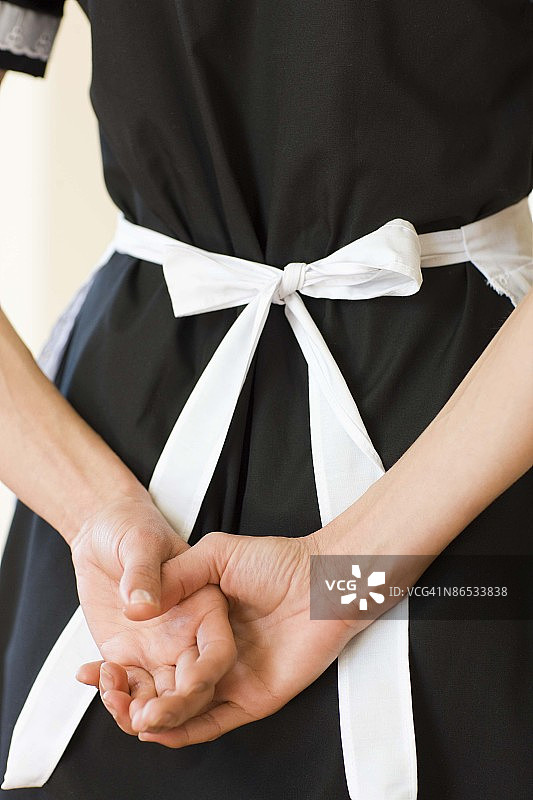 女保洁员手的后视图图片素材