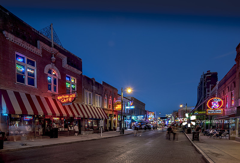 美国田纳西州比尔街暮光景色图片素材