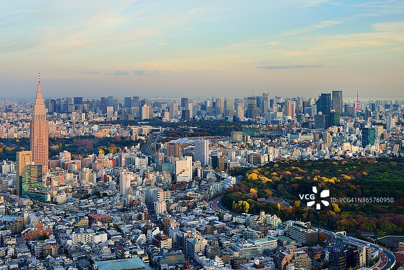 东京中心城区的完整景观图片素材