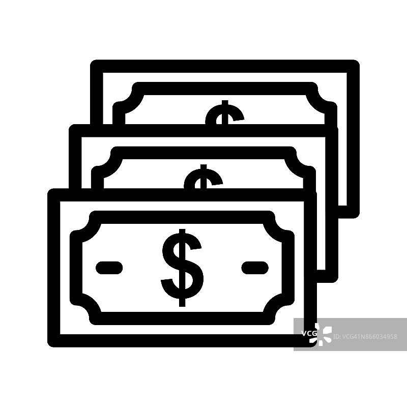 美元细线矢量图标图片素材