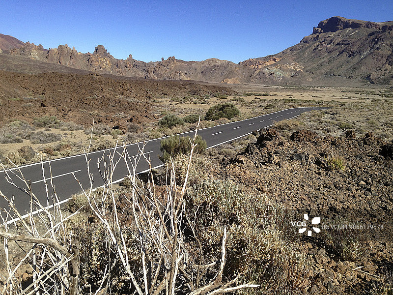 特内里费岛泰德国家公园公路，加那利群岛图片素材