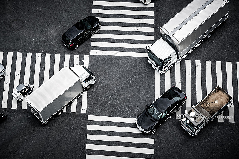 银座十字路口航拍图图片素材