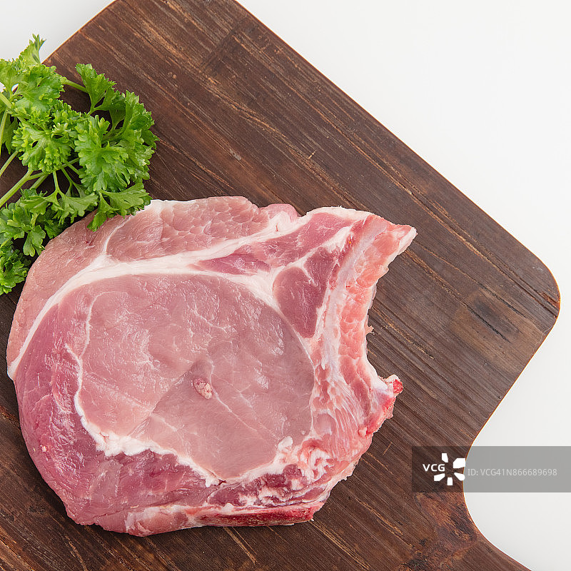 生猪肉排和小香芹图片素材