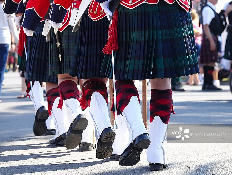 身穿基尔特的苏格兰乐队成员图片素材