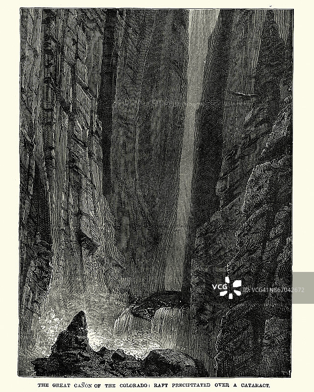 19世纪的科罗拉多大峡谷风光图片素材