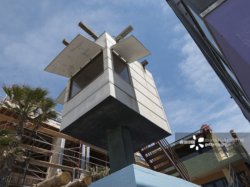 威尼斯海滩警察瞭望塔图片素材