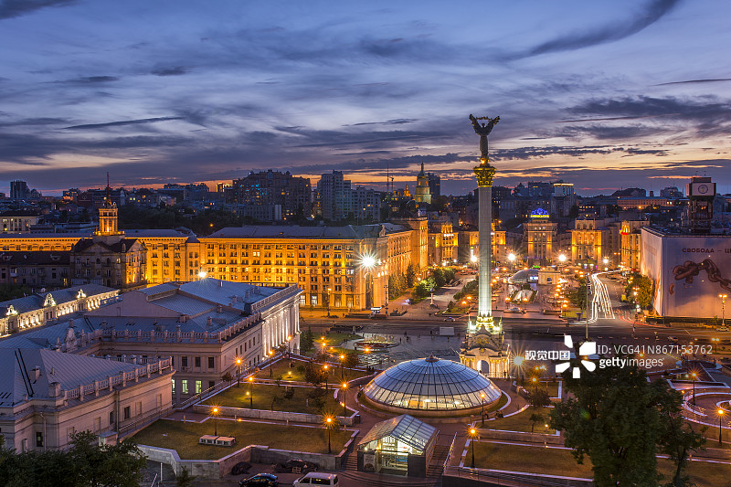 乌克兰首都基辅的独立广场图片素材