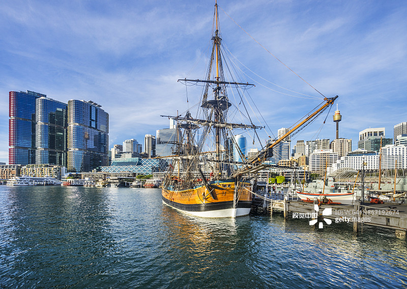 奋进号复制品海事博物馆图片素材