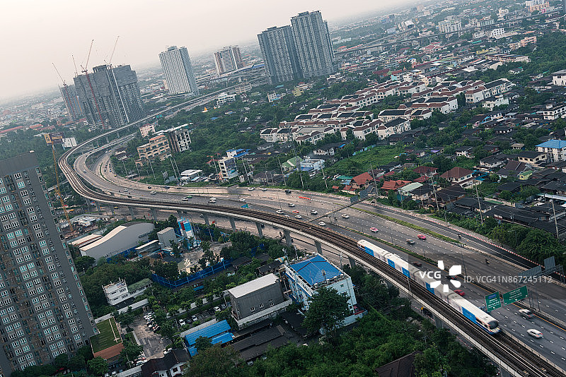 曼谷城市空中列车图片素材