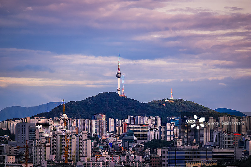 首尔麻浦区周边城市景观图片素材