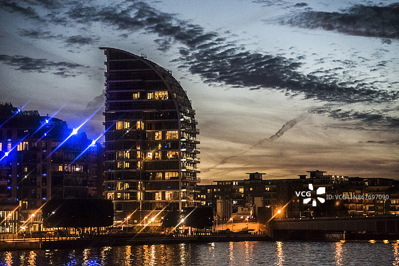 巴特西的阴沉日落景象图片素材