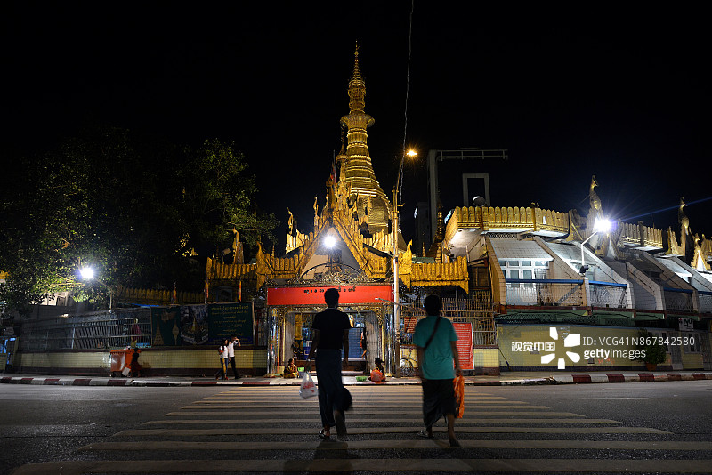 缅甸仰光苏雷宝塔图片素材