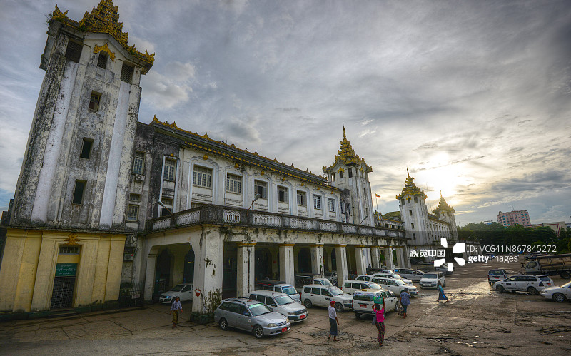 缅甸仰光中央火车站图片素材