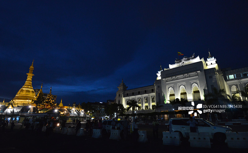 缅甸仰光苏雷宝塔图片素材