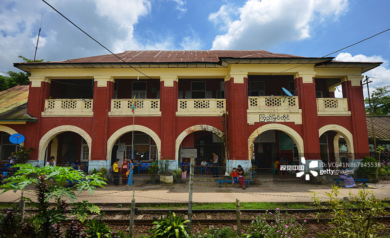 缅甸仰光环线列车网络图片素材