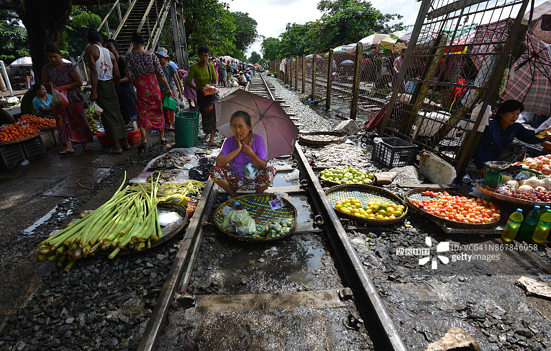 缅甸仰光环线列车网络图片素材