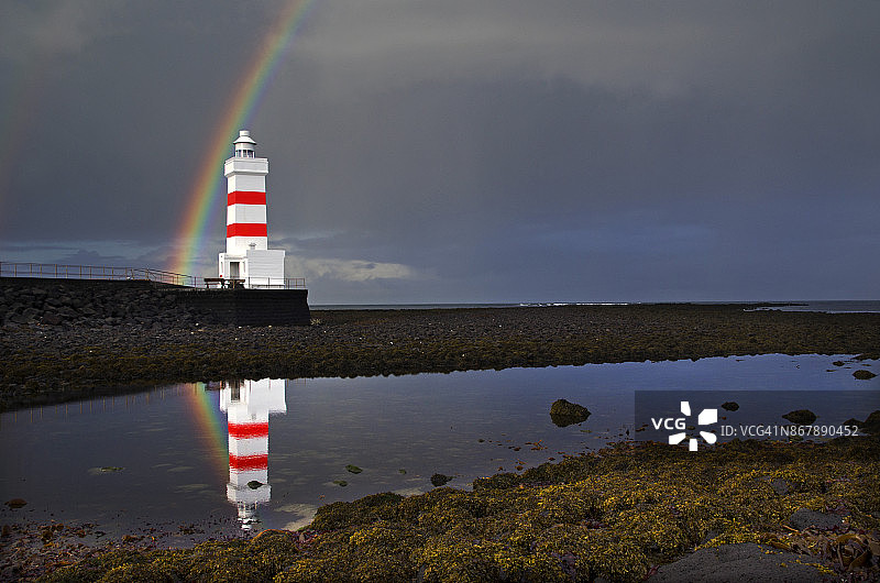 雷克雅内斯半岛加尔泽灯塔图片素材